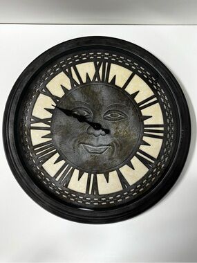 Celestial sun face indoor/outdoor large wall clock